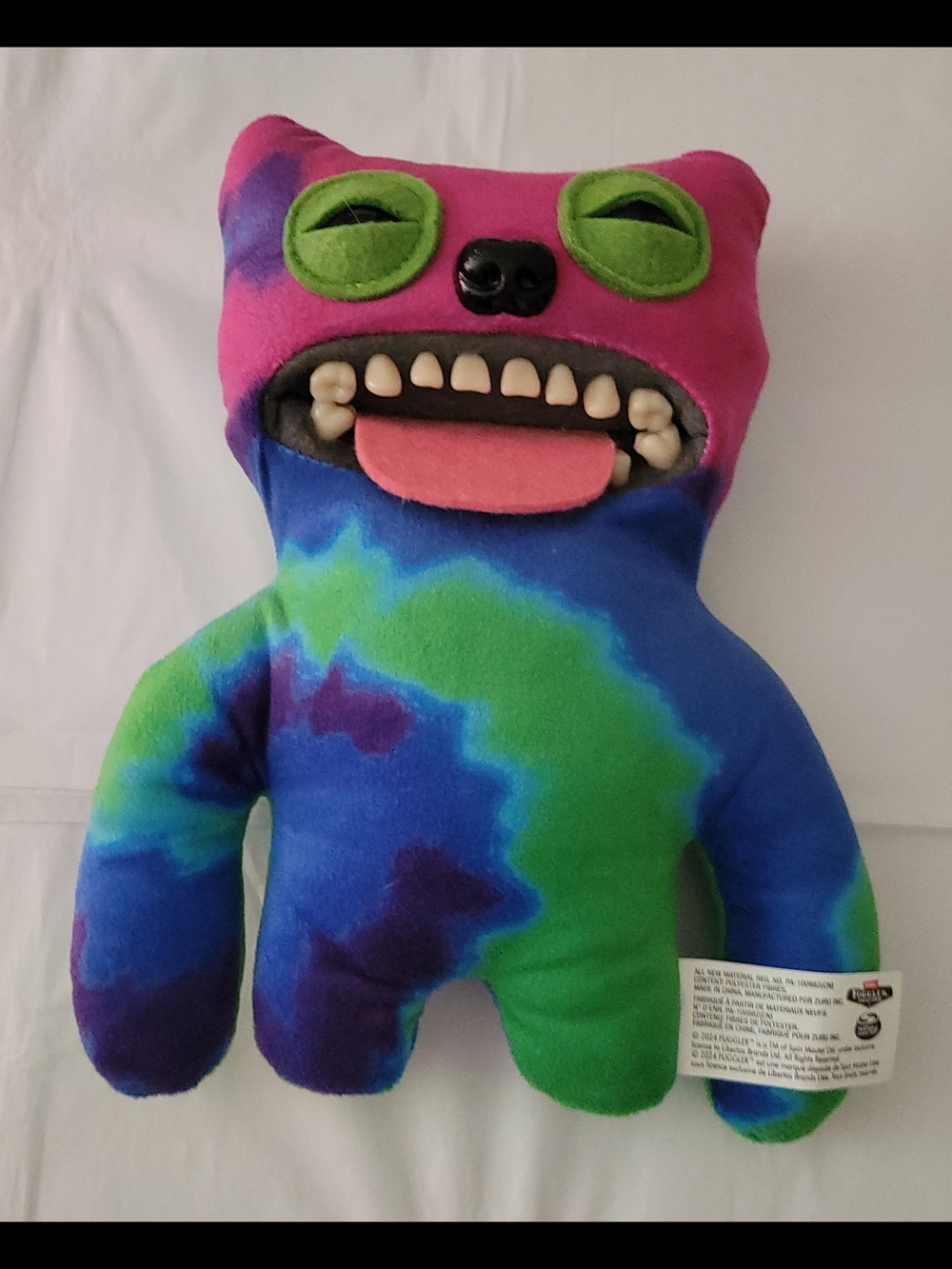 Fuggler 9in Tie-Dye Monster Plush with Felt Eyes and Teeth